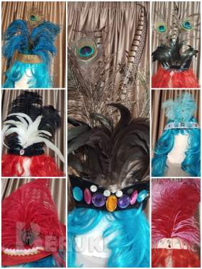 Аксессуары карнавальные: повязки, шляпы с нат. пером 0