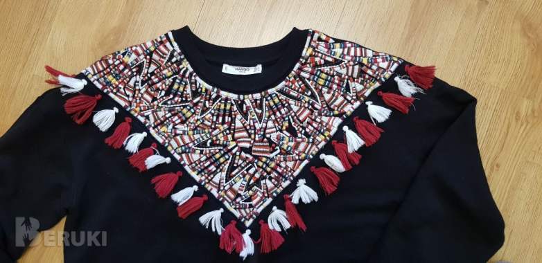 Свитшот / толстовка / джемпер mango с бахромой, размер s 2