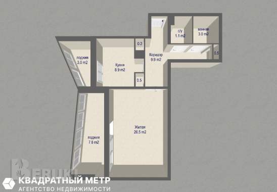 Уникальная однокомнатная квартира в 10 минутах от метро 29