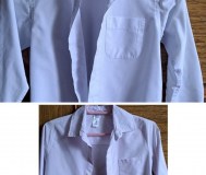 Рубашки белые на мальчика 5-7лет, б. У-2шт