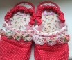 Тапки красные с розами принцесса, бу, р. 30 ( 19см)