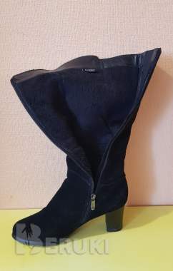 Сапоги зимние женские на каблуке, натуральная кожа, шерстяной мех, размер 38 4