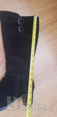 Сапоги зимние женские на каблуке, натуральная кожа, шерстяной мех, размер 38 6