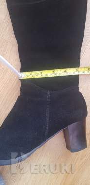Сапоги зимние женские на каблуке, натуральная кожа, шерстяной мех, размер 38 9