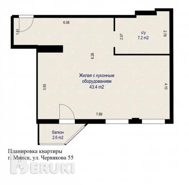 Просторная квартира-студия с мансардными окнами. 20