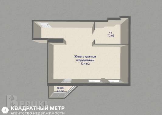 Просторная квартира-студия с мансардными окнами. 21