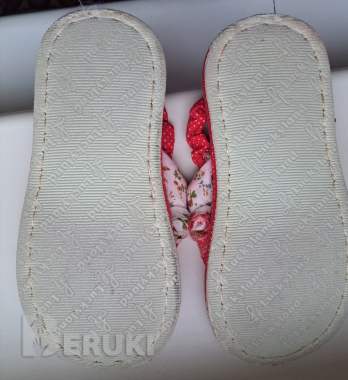 Тапки красные с розами принцесса, бу, р. 30 ( 19см) 3