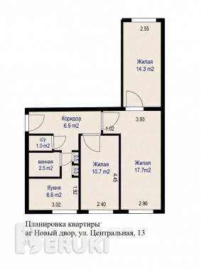 Светлая 3-х комнатная квартира в 4 км от мкад, аг новый двор. 21