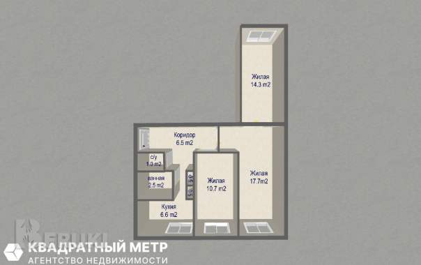 Светлая 3-х комнатная квартира в 4 км от мкад, аг новый двор. 22