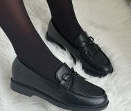 Элегантные туфли-лоферы чёрного цвета, размер 36