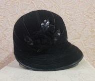 Винтажная шляпа клош, велюр, ретро, ссср, р. 53-56