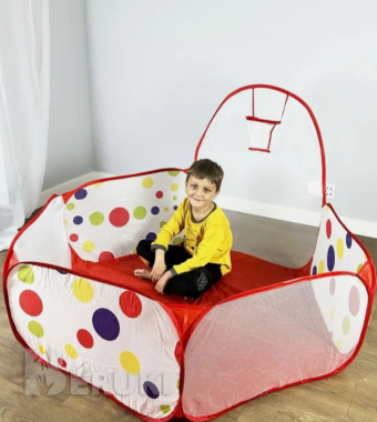 Детский сухой бассейн 100 шаров манеж с кольцом 0