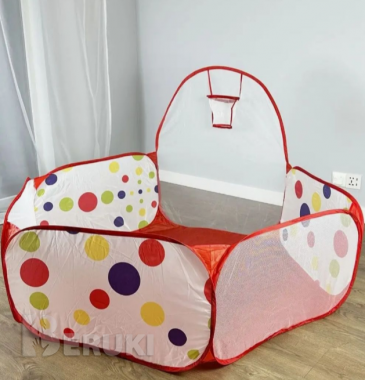 Детский сухой бассейн 100 шаров манеж с кольцом 1