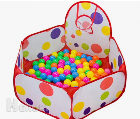 Детский сухой бассейн 100 шаров манеж с кольцом 2