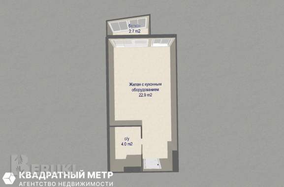 Однокомнатная квартира, минск-мир, метро аэродромная 15