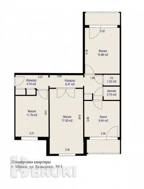 Просторная 3- комнатной квартира в двух остановках от метро «спортивная» 10