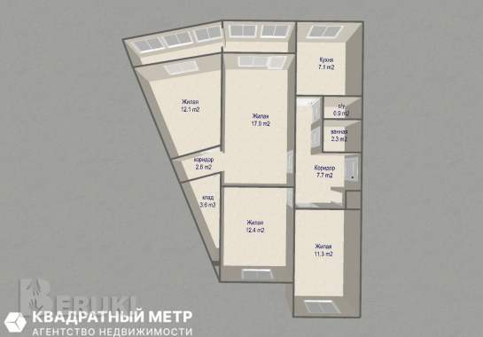 Отличная 4х комнатная квартира по ул. Гинтовта 6