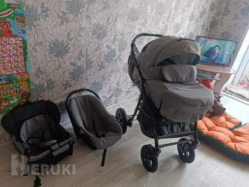 Детская универсальная коляска alis berta f 3 в 1 (цвет темно -серый) 0