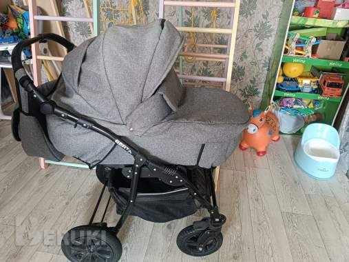 Детская универсальная коляска alis berta f 3 в 1 (цвет темно -серый) 1