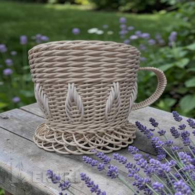 Кашпо для цветов из полиротанга. 0