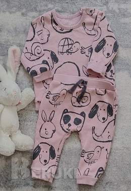 3-6 мес деми утепленный костюм для малышки 0