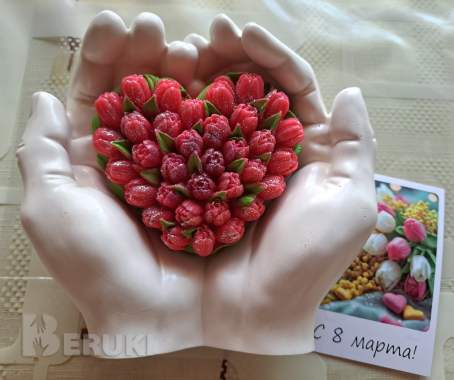 Ладони, новые, ручная работа из гипса в форме рук + ароматное мыло 6