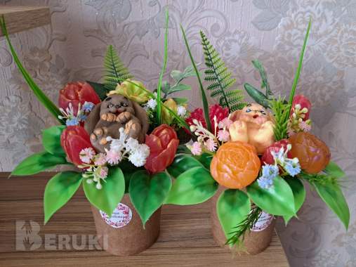 Букеты из мыльных цветов на подарок 0