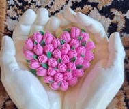 Ладони, новые, ручная работа из гипса в форме рук + ароматное мыло