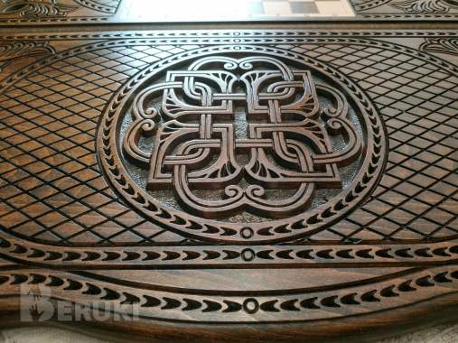 Шахматы и нарды 2в1 ручная работа 2