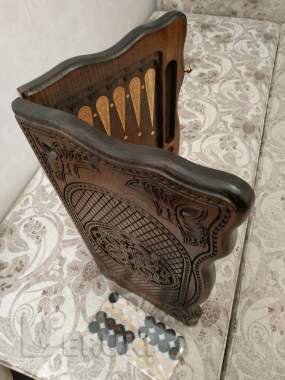 Шахматы и нарды 2в1 ручная работа 8