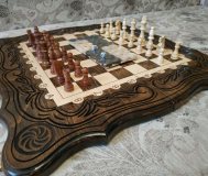 Шахматы и нарды 2В1 ручная работа
