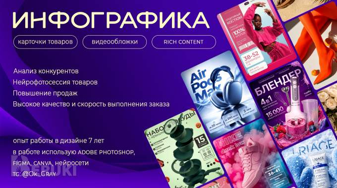 Дизайн, нейрофотосессия, обработка фото. Photoshop, figma, ии