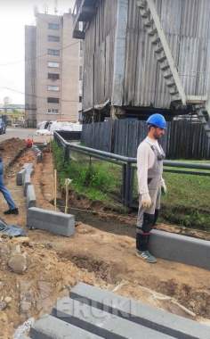 Благоустройство территории. Плитка, асфальт, газон. 2