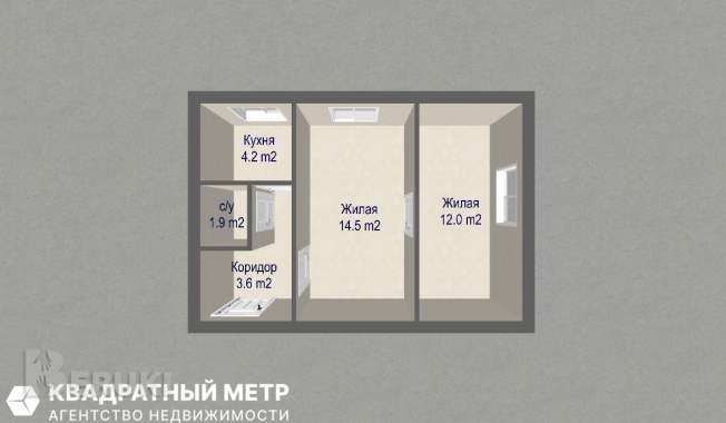 2- комнатнная квартира в шаговой доступности от метро «грушевка» 14