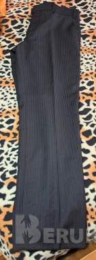 Брюки мужские черные в тонкую полоску, р. 50-52, новые, импортные 1