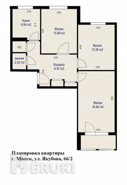 3-комнатная квартира по ул. Якубова 24