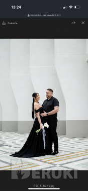 Стильное черное свадебное платье от дизайнера наталья минина 0