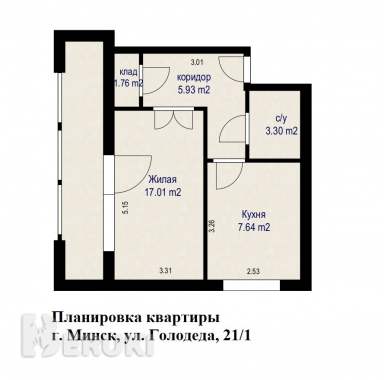 Продается просторная однокомнатная квартира, по адресу ул. Голодеда 18