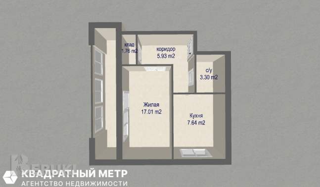 Продается просторная однокомнатная квартира, по адресу ул. Голодеда 19