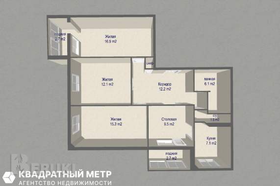 Четырех комнатная квартира, острошицкая, метро уручье. 25