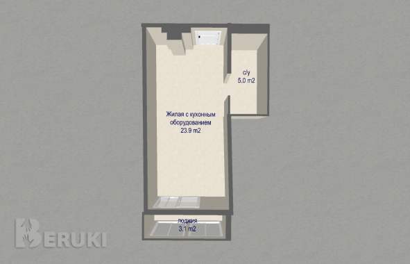 Уютная квартира-студия в доме александрия. 1