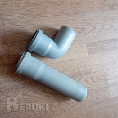 Колено и труба канализации (dn 50, угол 90) 0