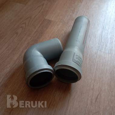 Колено и труба канализации (dn 50, угол 90) 2