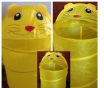Корзина-котенок для игрушек, новая, желтого цвета,