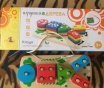 Сортер клоун, деревянная игрушка геометрик-шнуровка