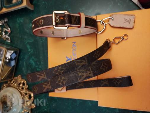 Ошейник lv louis vuitton с поводком (точная копия) 3