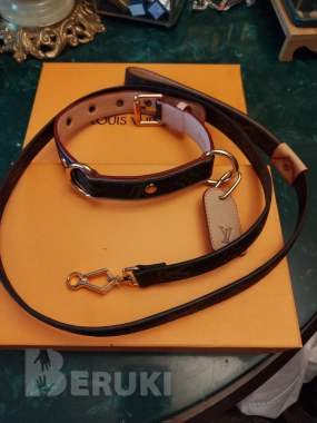 Ошейник lv louis vuitton с поводком (точная копия) 5