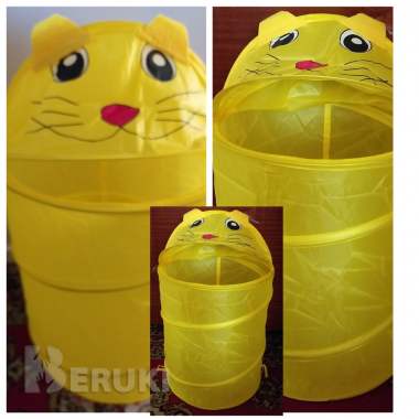 Корзина-котенок для игрушек, новая, желтого цвета, 0