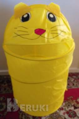 Корзина-котенок для игрушек, новая, желтого цвета, 1