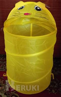 Корзина-котенок для игрушек, новая, желтого цвета, 3